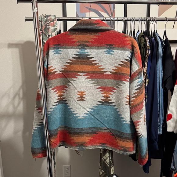 Women's Multicolor Patterned Jacket - Picture 2 of 2